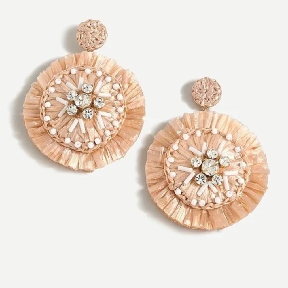 NWT J. Crew Raffia Sparkle Earrings